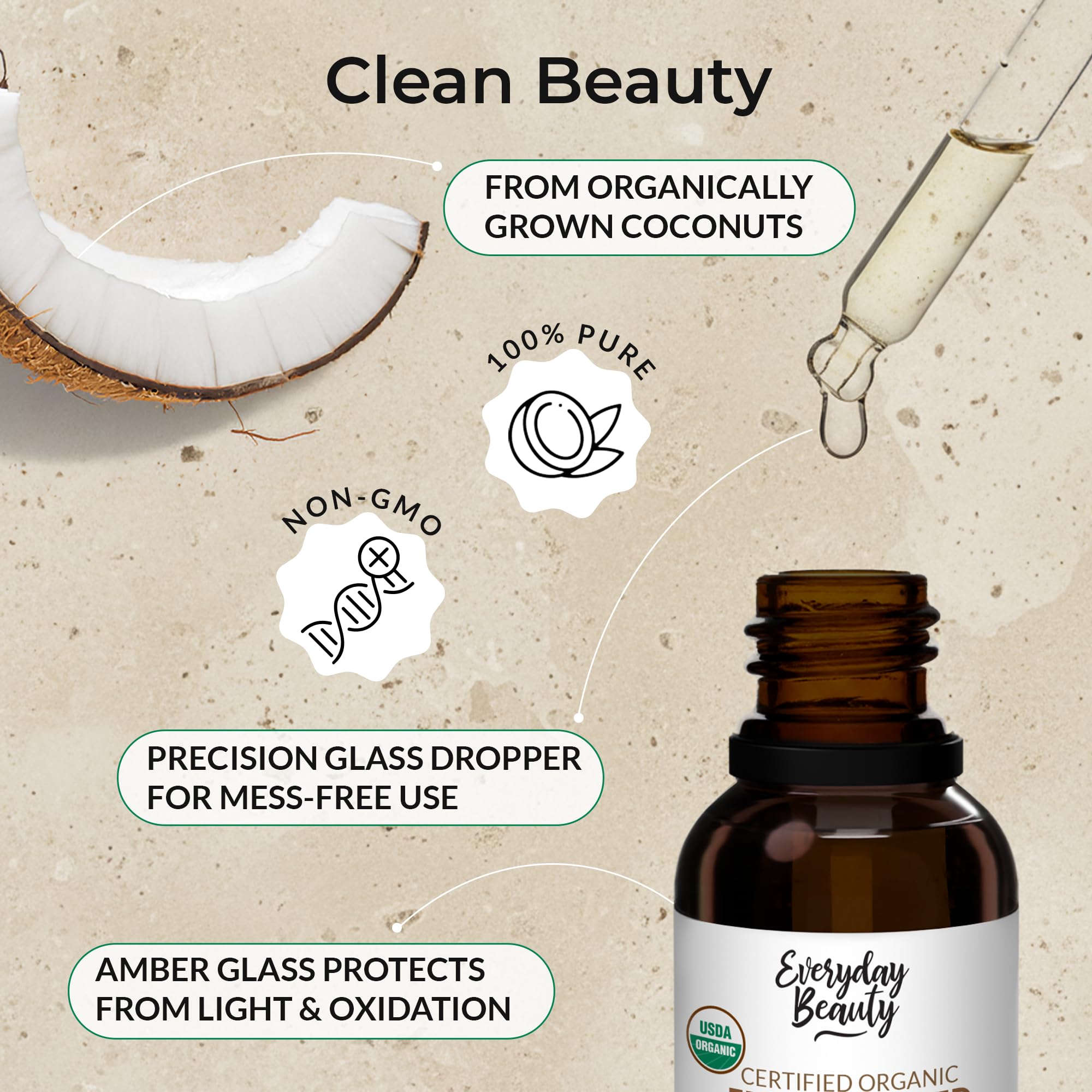 Everyday Beauty: botella de vidrio ámbar protege el producto de la luz y oxígeno.