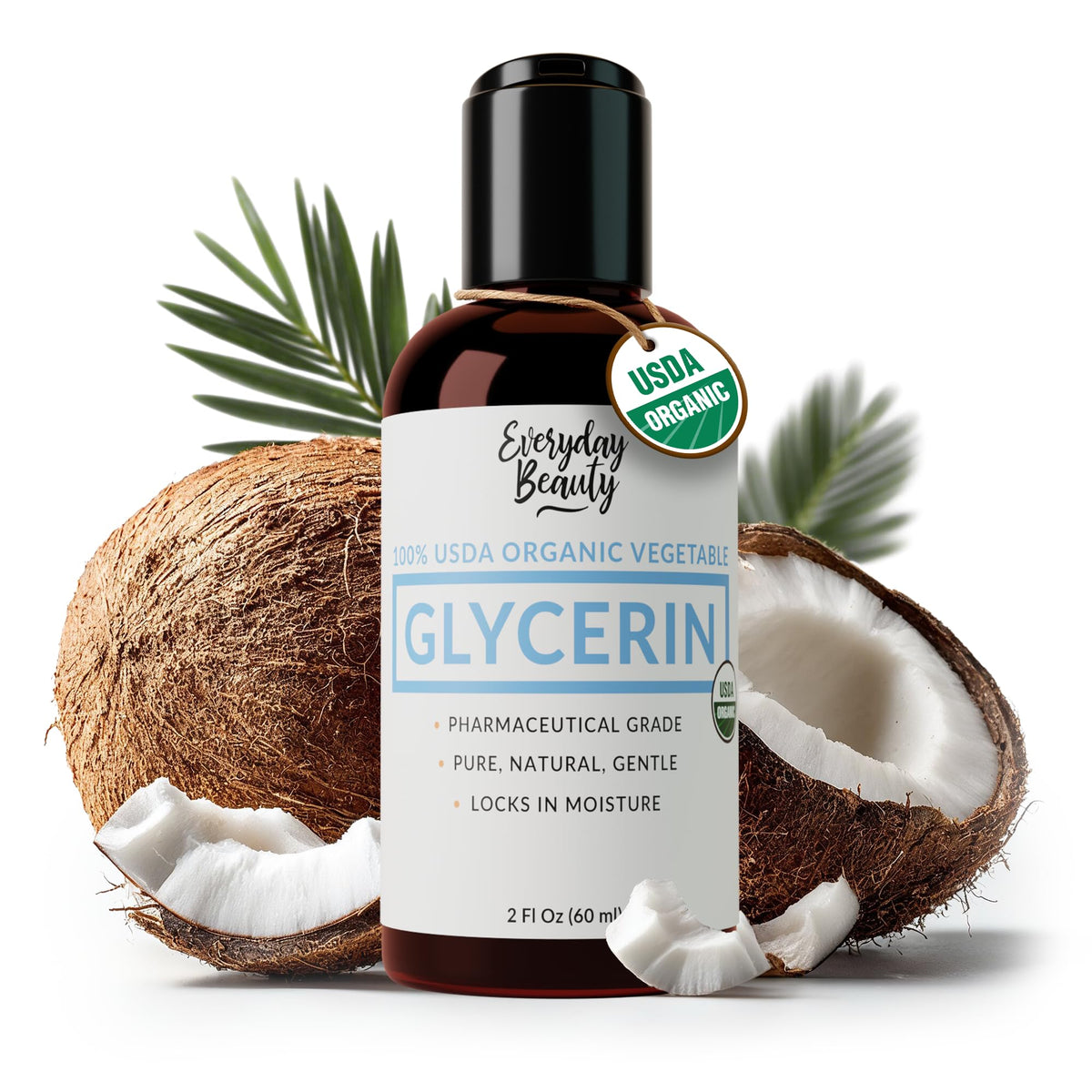 Everyday Beauty glicerina 100% orgánica en bote para hidratación suave de la piel.