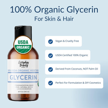 Uso cosmético casero con glicerina orgánica Everyday Beauty para cremas.