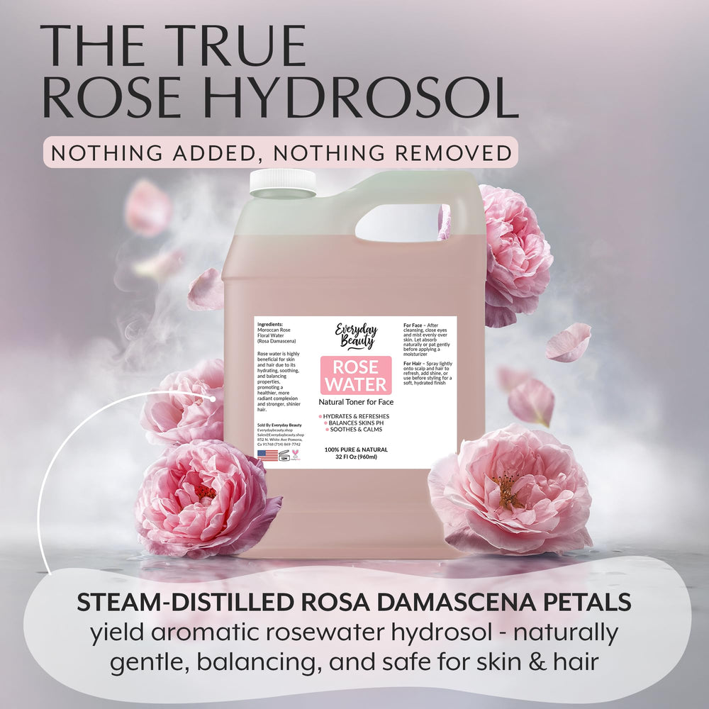 Routine beauté Everyday Beauty: eau de rose pour visage et cheveux.
