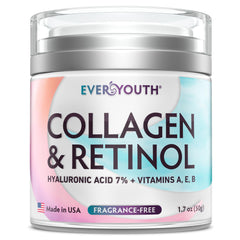 Crema EVERYOUTH con colágeno para la cara, hidratación profunda y piel suave.