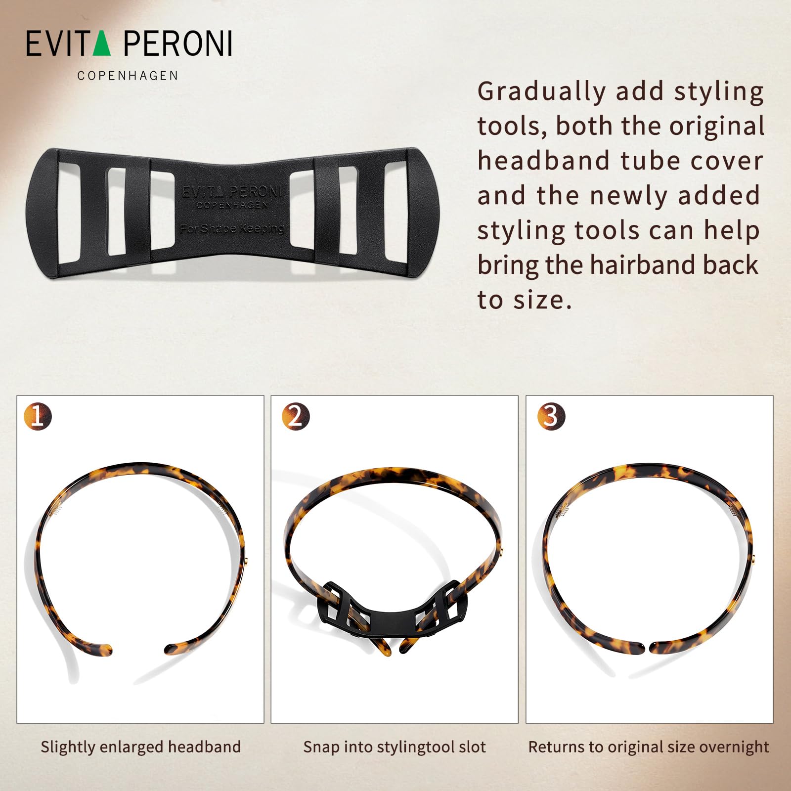 EVITA PERONI diadema para maquillaje y deporte, uso versátil.
