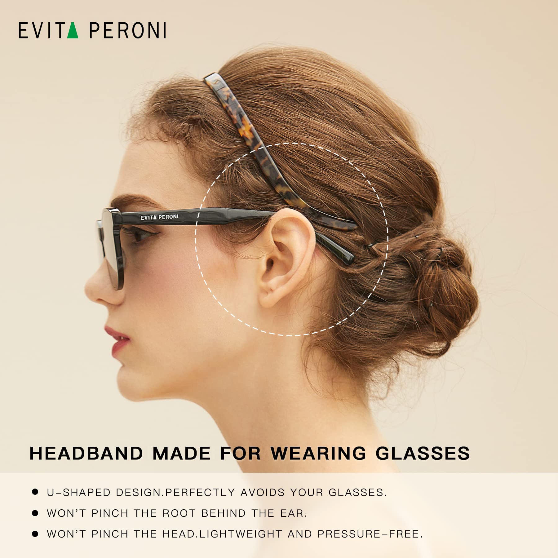 EVITA PERONI diadema regalo en caja premium y bolsa de terciopelo.