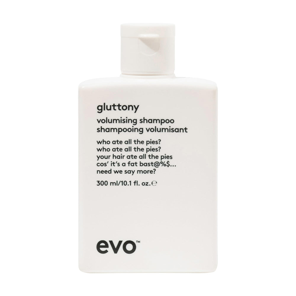 EVO Gluttony Shampoing en bouteille: nettoyage léger et volume discret.
