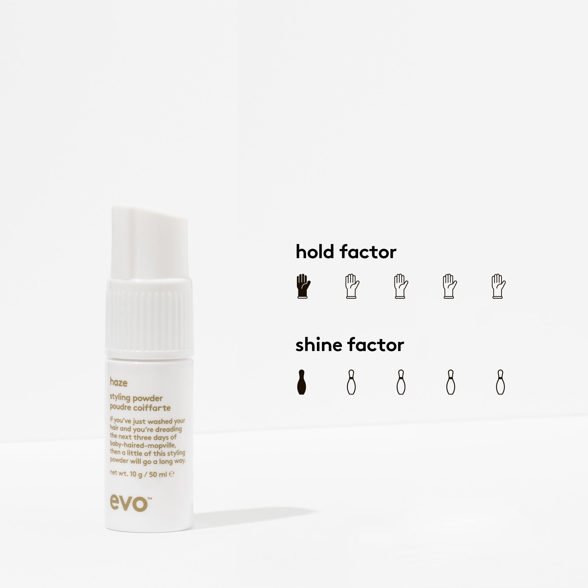 EVO Haze: cabello fino con acabado mate y tacto ligero.