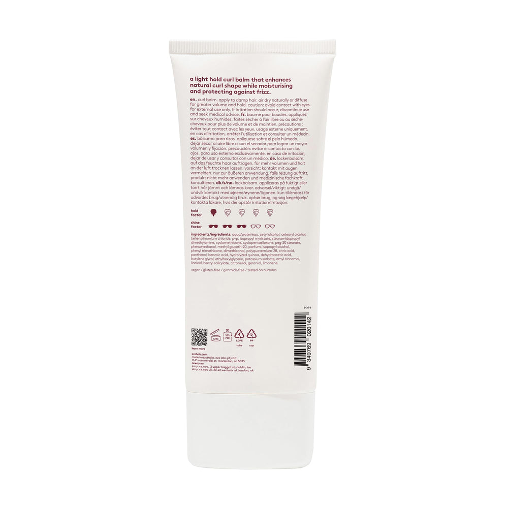Textura sedosa de EVO Liquid Rollers Curl Balm para rizos más manejables