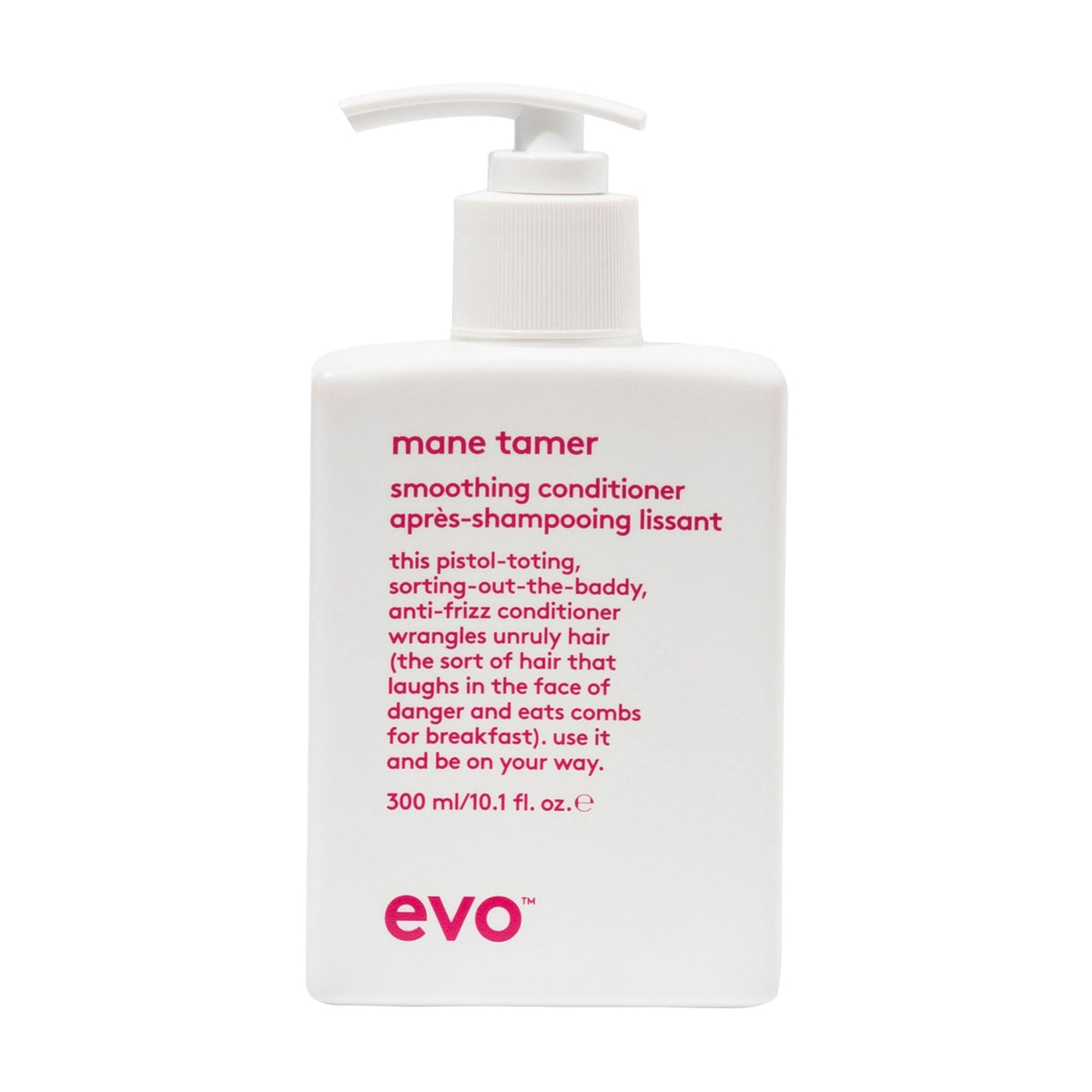 EVO Mane Tamer Acondicionador: botella visible y control del encrespamiento diario.