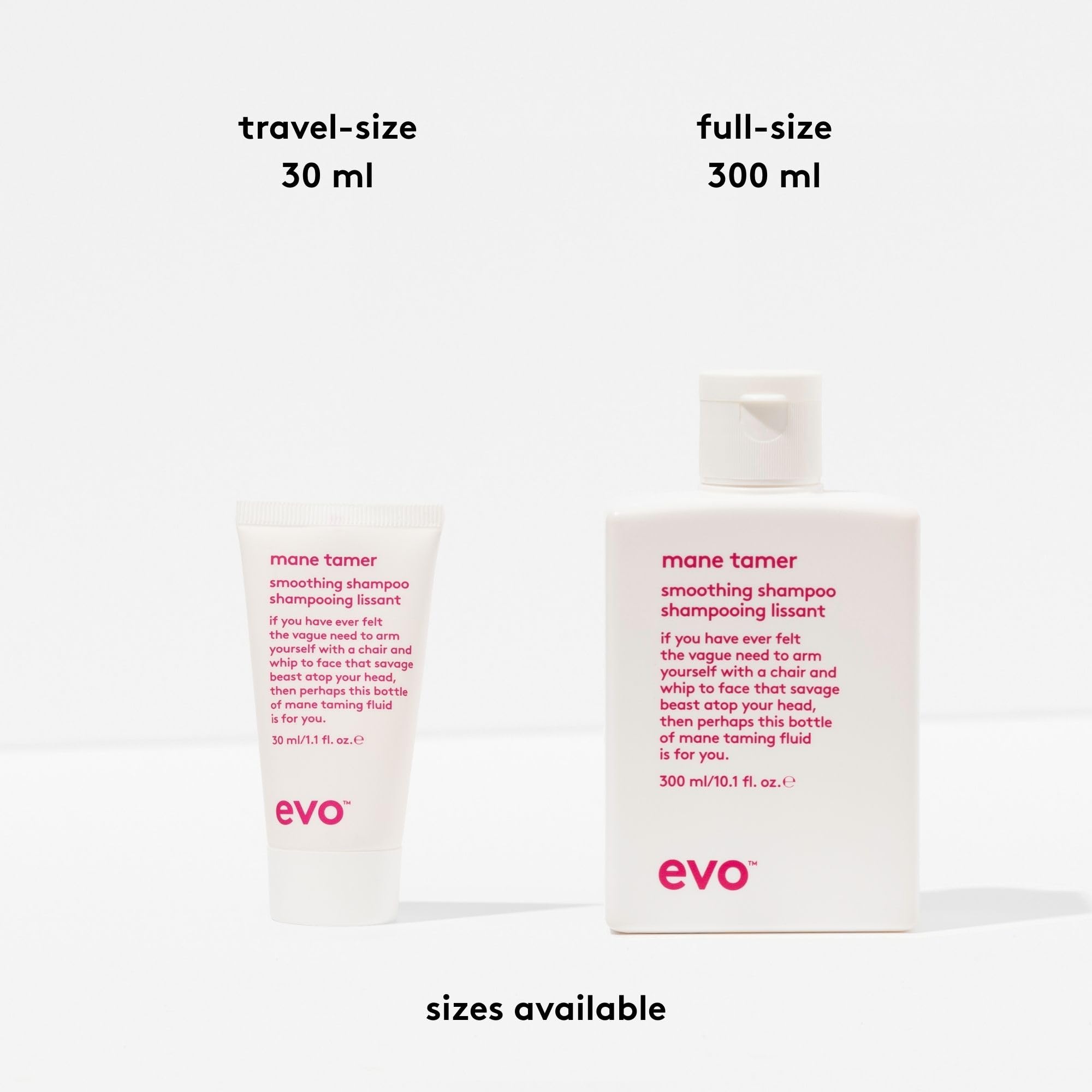 EVO Mane Tamer Shampoo — rinçage efficace laissant des cheveux propres et lisses.