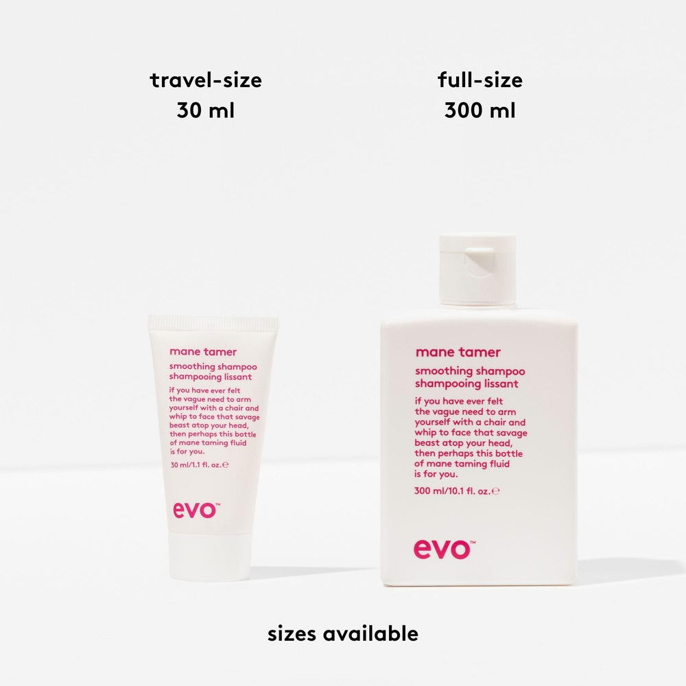 EVO Mane Tamer Shampoo — rinçage efficace laissant des cheveux propres et lisses.
