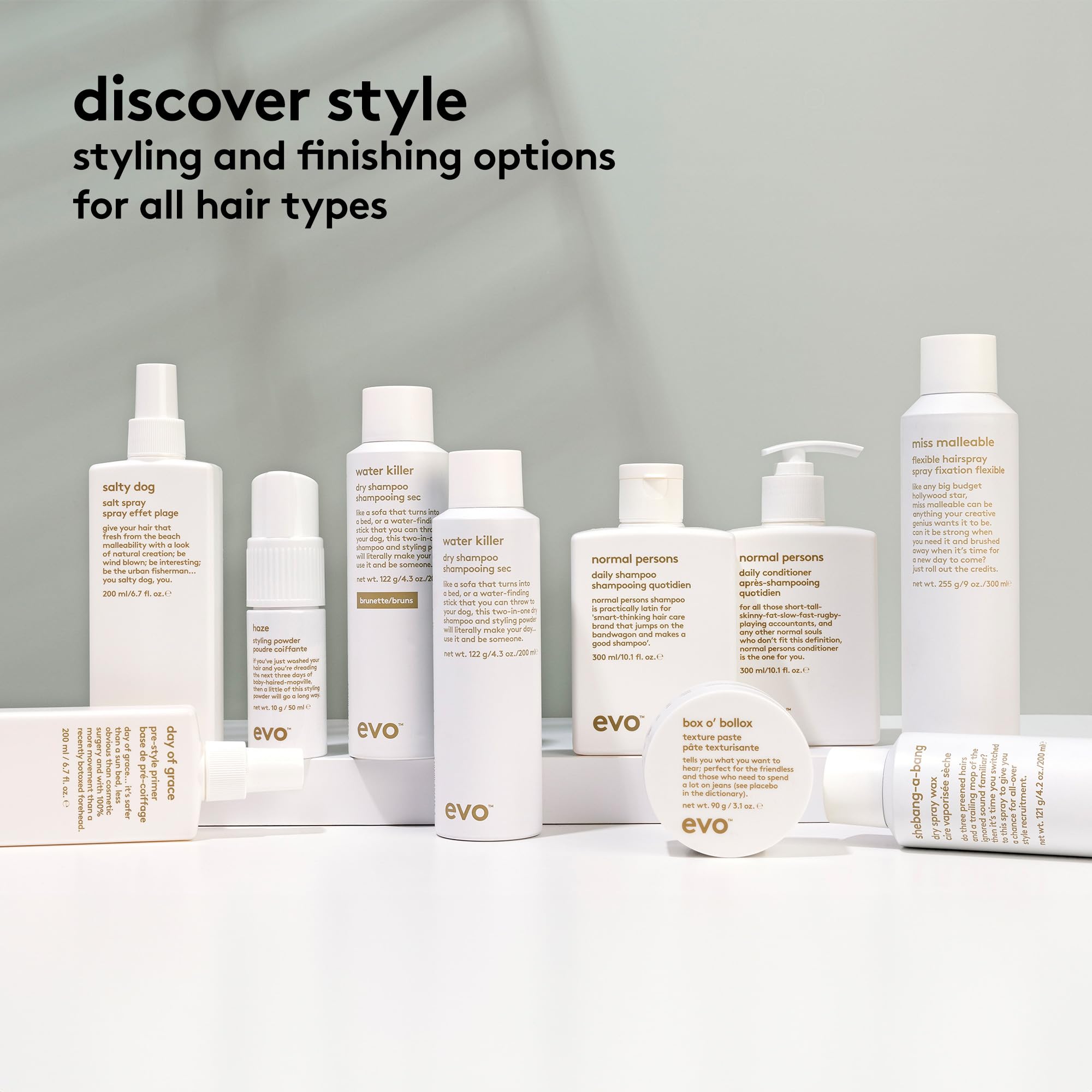 Résidus de produit EVO Quotidien, élimination progressive pour cuir chevelu léger.