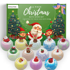 EvolutionUSA Bombas de baño navideñas en envase festivo para regalo de Navidad
