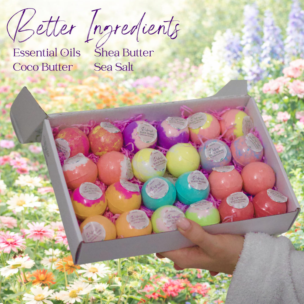 EvolutionUSA Refresh bombas de baño de fragancias variadas para momentos de relajación.