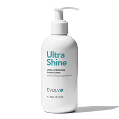 EVOLVh UltraShine après-shampooing bouteille 250 ml, brillance naturelle et démêlage facile.