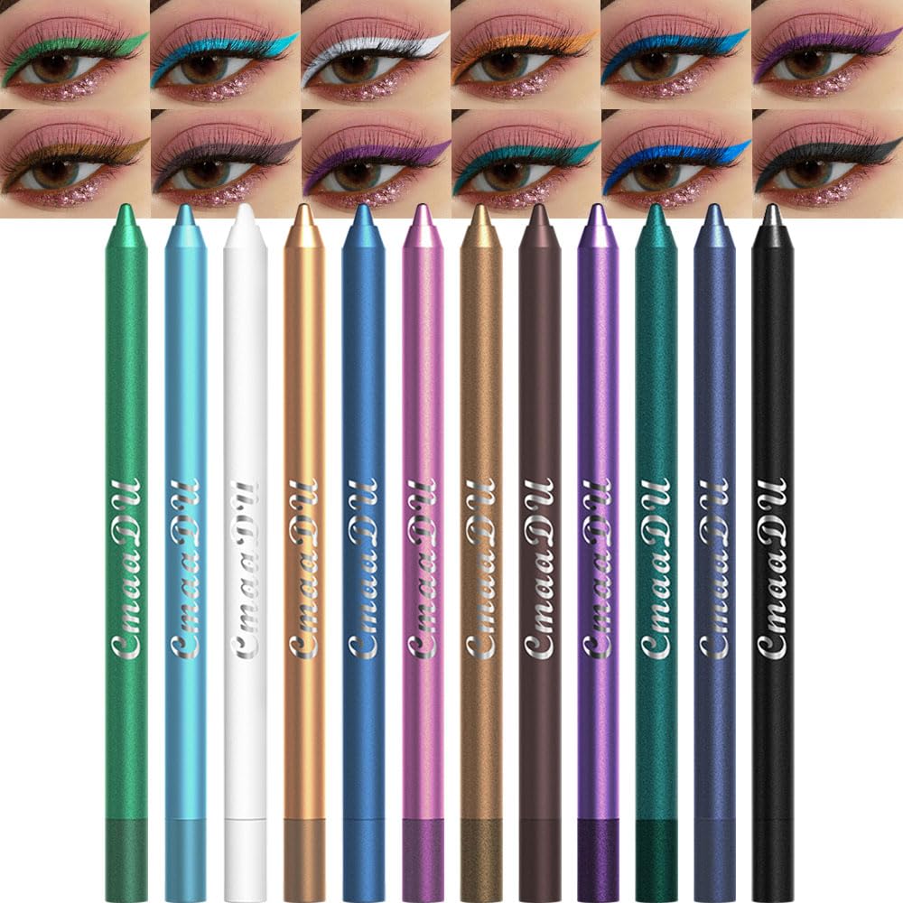 evpct 12colors colorful eyeliner set swatches reveal vibrant daily looks