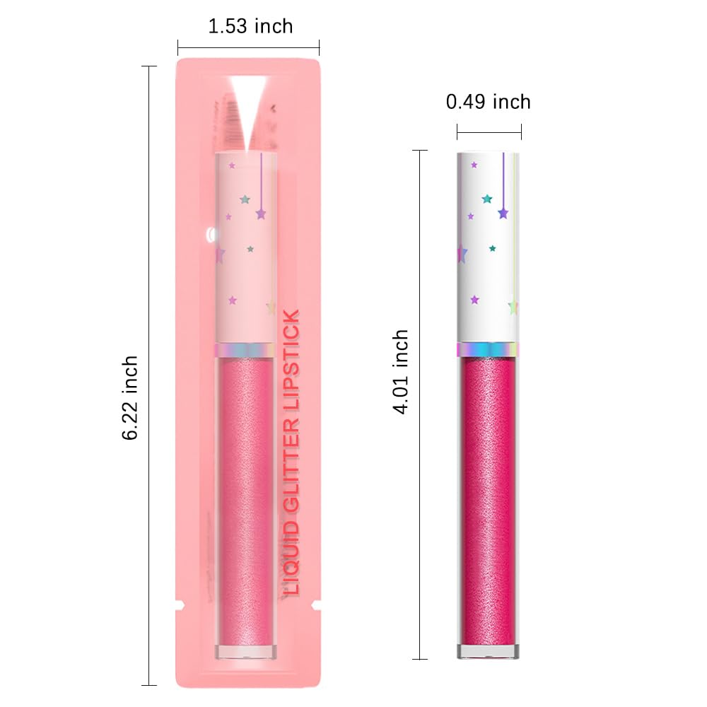 Detalle de brillo labial metalizado rosado para fiestas