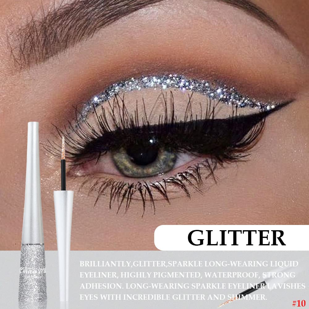 Delineador evpct con efecto plata para ojos llamativos.