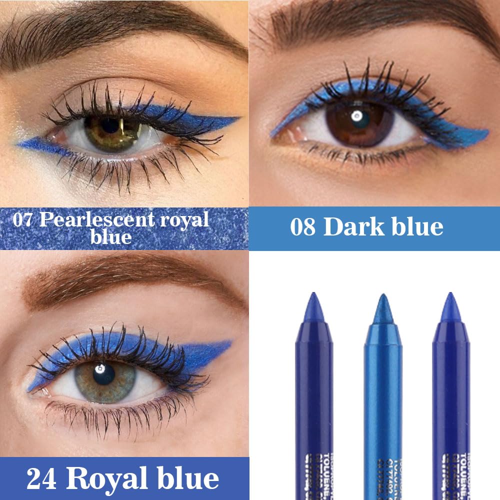 evpct delineador gel azul oscuro con brillo para uso diario