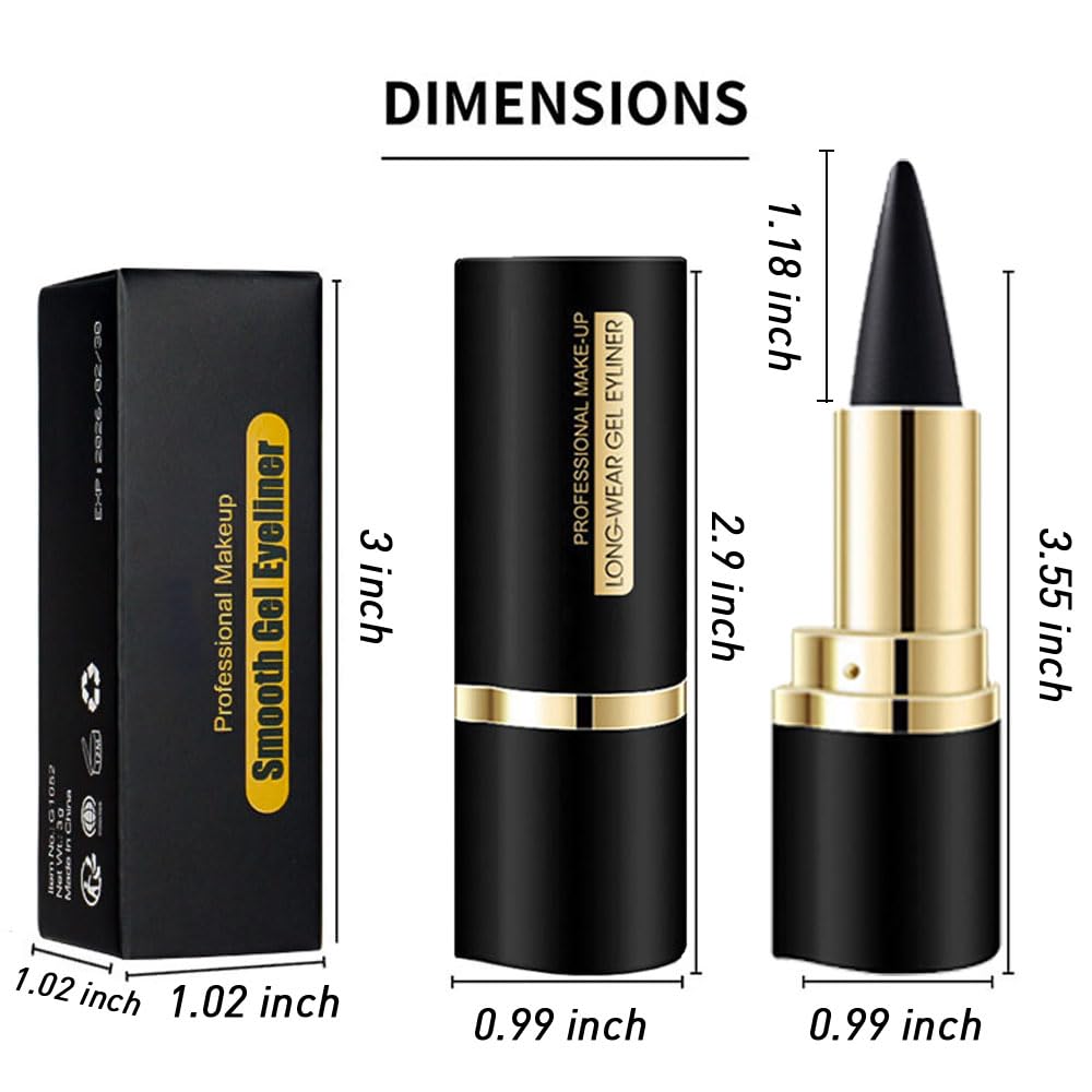Evpct delineador gel negro ideal para delineados estilo ojo de gato.