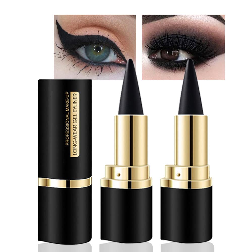 EVPCT delineador gel negro, diseño giratorio, uso doble para ojos