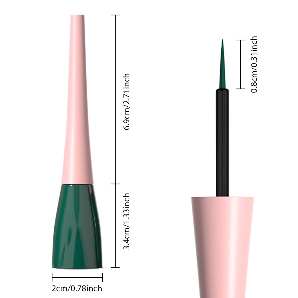 evpct delineador líquido verde oscuro perfecto para realzar ojos y durar todo el día