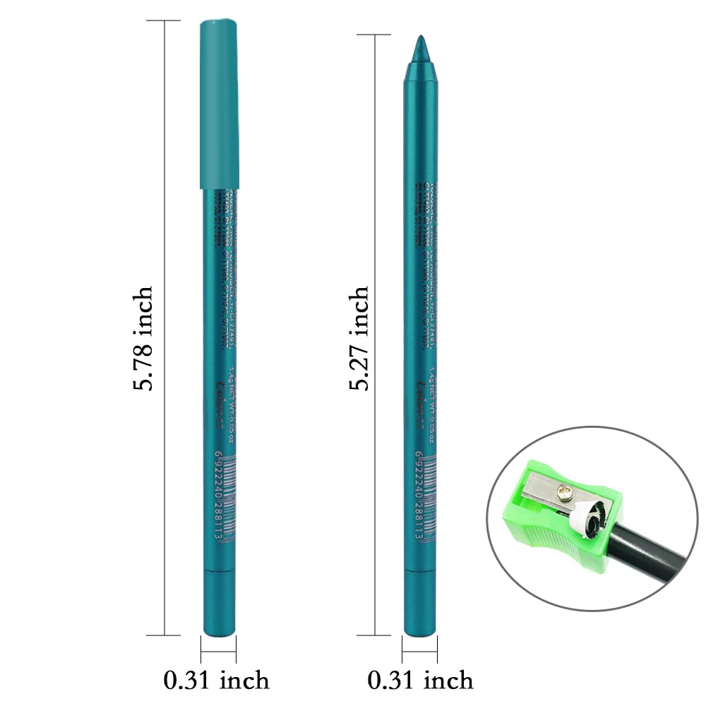 Delineador evpct teal tono azul-verde para un estilo versátil.
