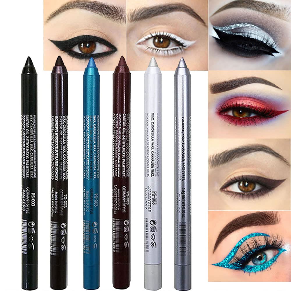evpct set de 6 delineadores de ojos: colores variados para estilos diarios