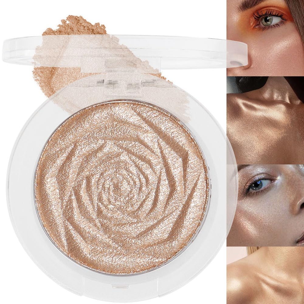 evpct iluminador champán dorado, paleta de maquillaje con brillo radiante para el rostro