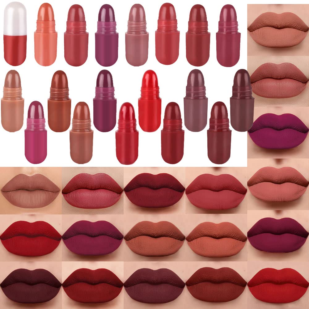evpct labial mini mate de 18 colores en caja transparente, ideal para viajes