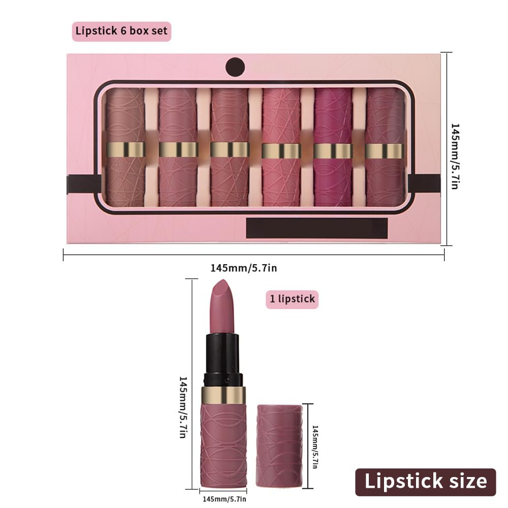 evpct labial mate set tono rojo, color intenso para salidas nocturnas