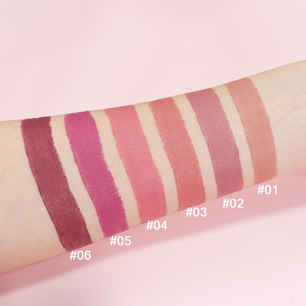 evpct labial mate set tono rosa, color suave para estilo diario