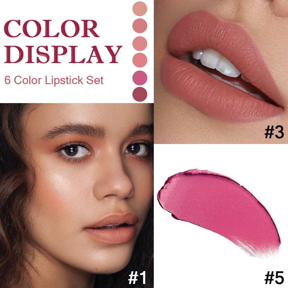 evpct labial mate set tono rosado, hidratación ligera para labios cómodos