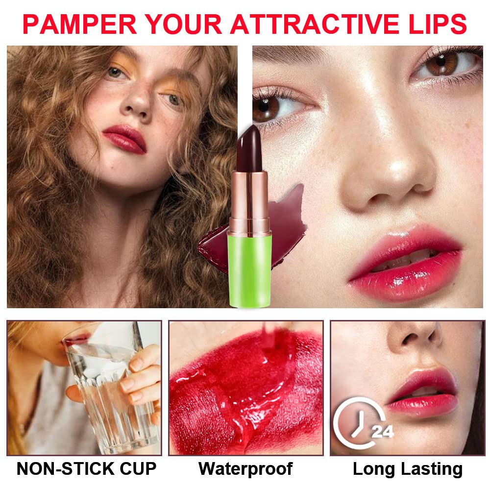 labial evpct cambio-color 24h, textura suave y efecto brillos.