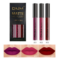 evpct labiales mate tonos púrpura oscuro, rojo rosa y rosa suave para estilismos elegantes.