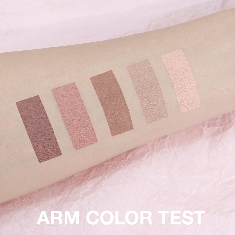 Evpct paleta sombras mate 5 colores, aplicación en ojos para difuminar.
