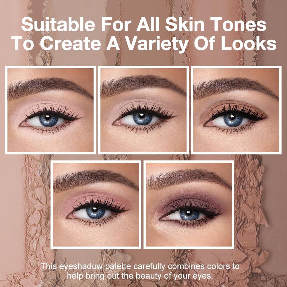 Evpct paleta sombras mate 5 colores, envase compacto para llevar.