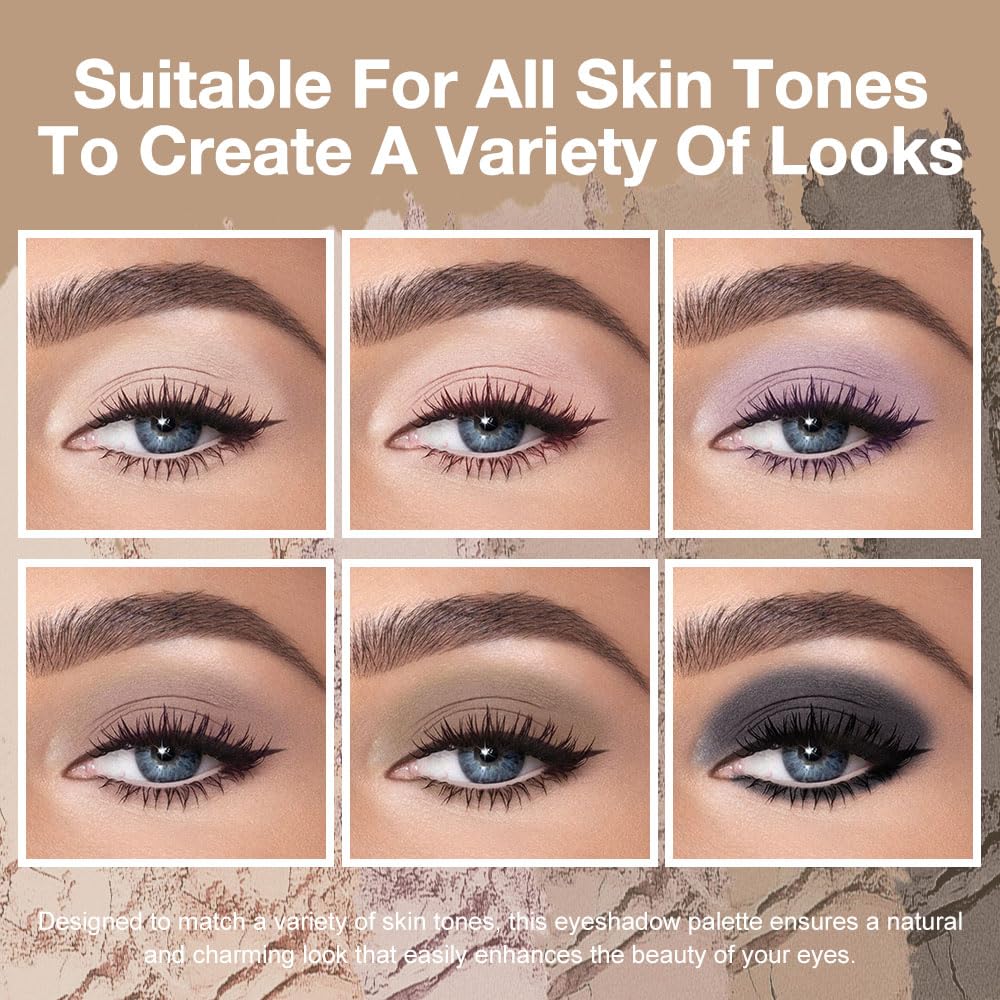 evpct paleta sombras neutras ahumadas de 6 tonos, perfecto para looks diarios