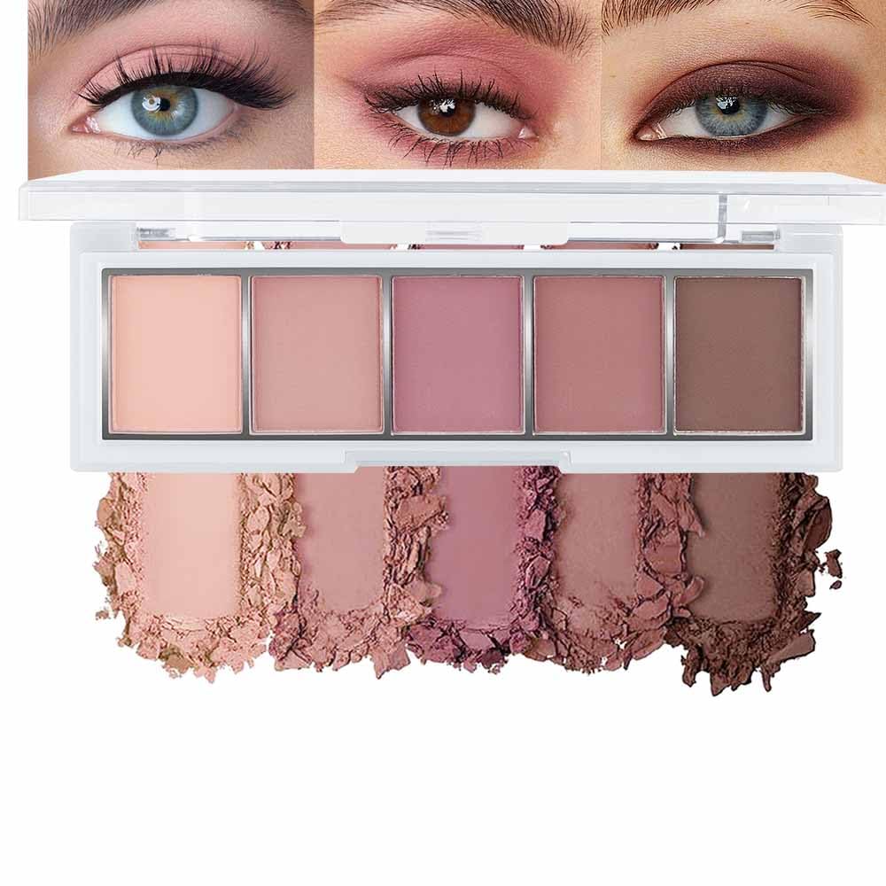 evpct paleta sombras ojos mate rosa claro para looks naturales y duraderos.