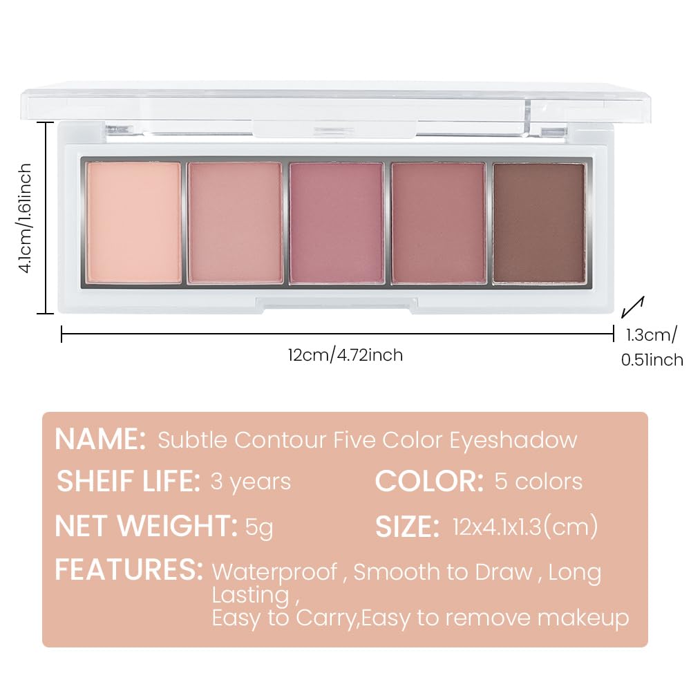 evpct paleta sombras ojos mate rosado natural para realzar rasgos.