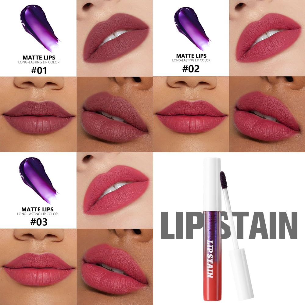 Evpct tintes labiales desprendibles rojo mate para color intenso y resistente.