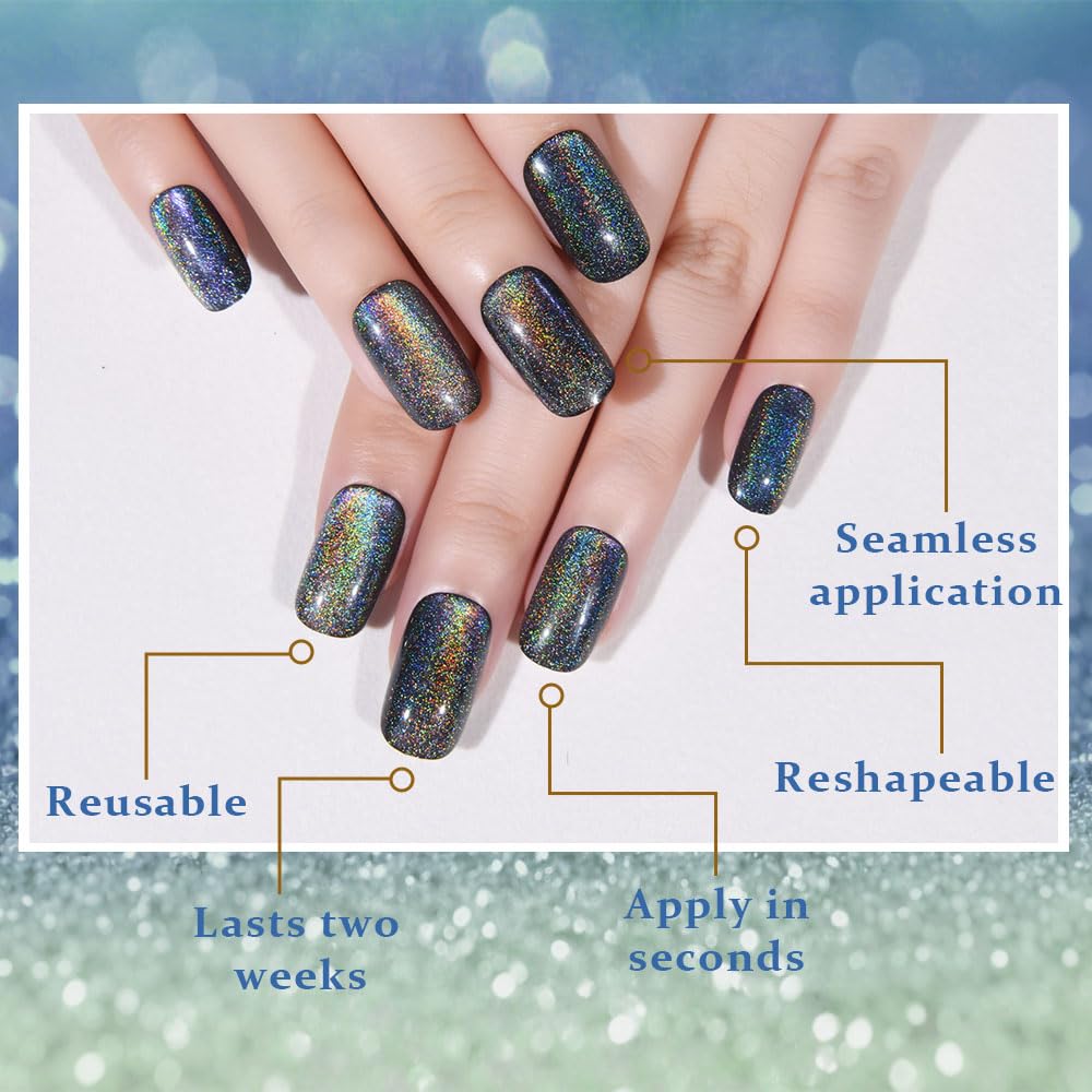 evpct uñas con brillo iridiscente para looks festivos
