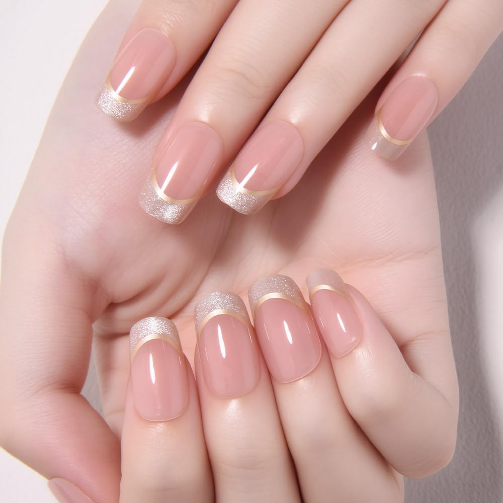 evpct uñas efecto ojo de gato rosa piel con dorado, estilo sofisticado para ocasiones