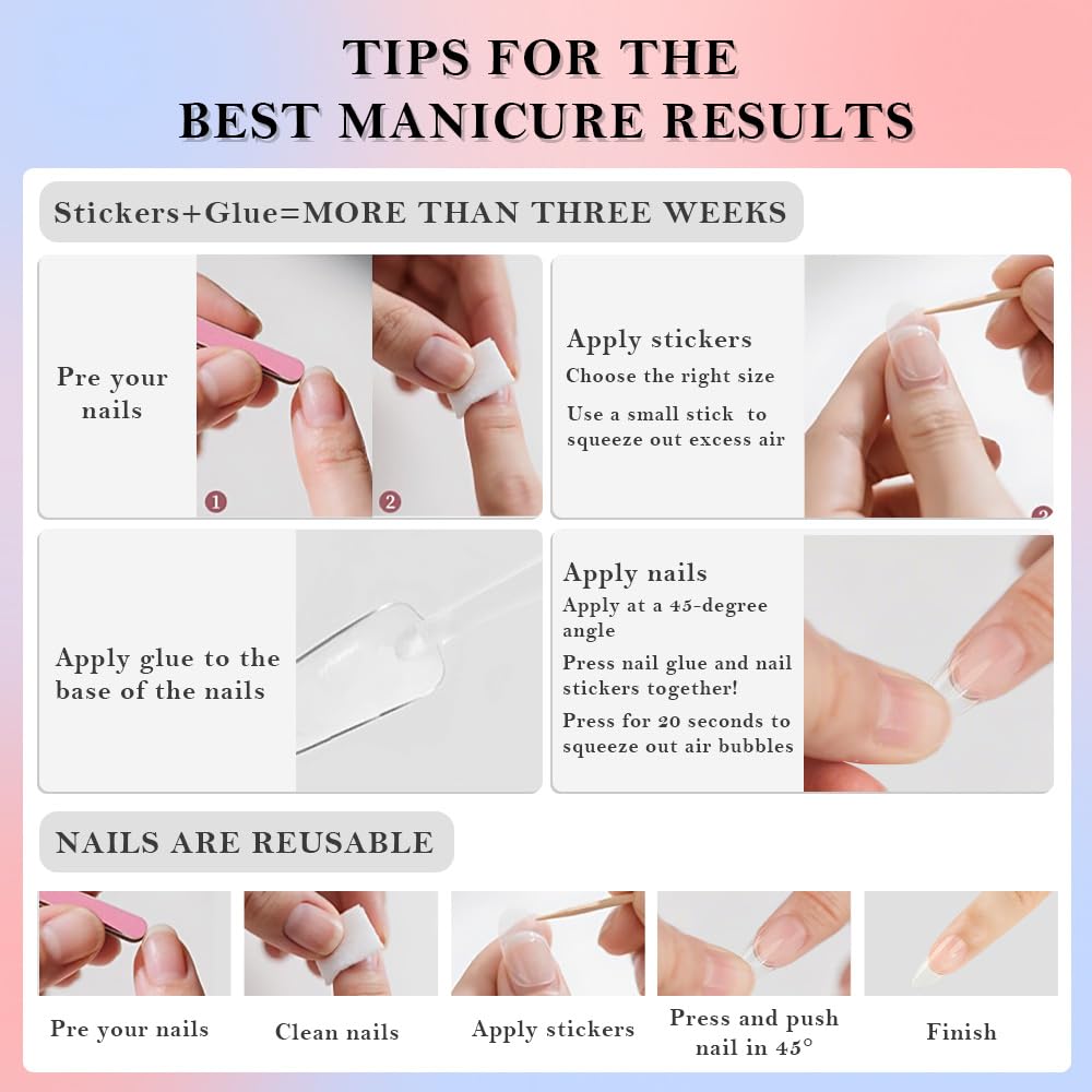 evpct uñas reutilizables con gel suave para retoques sin compromiso