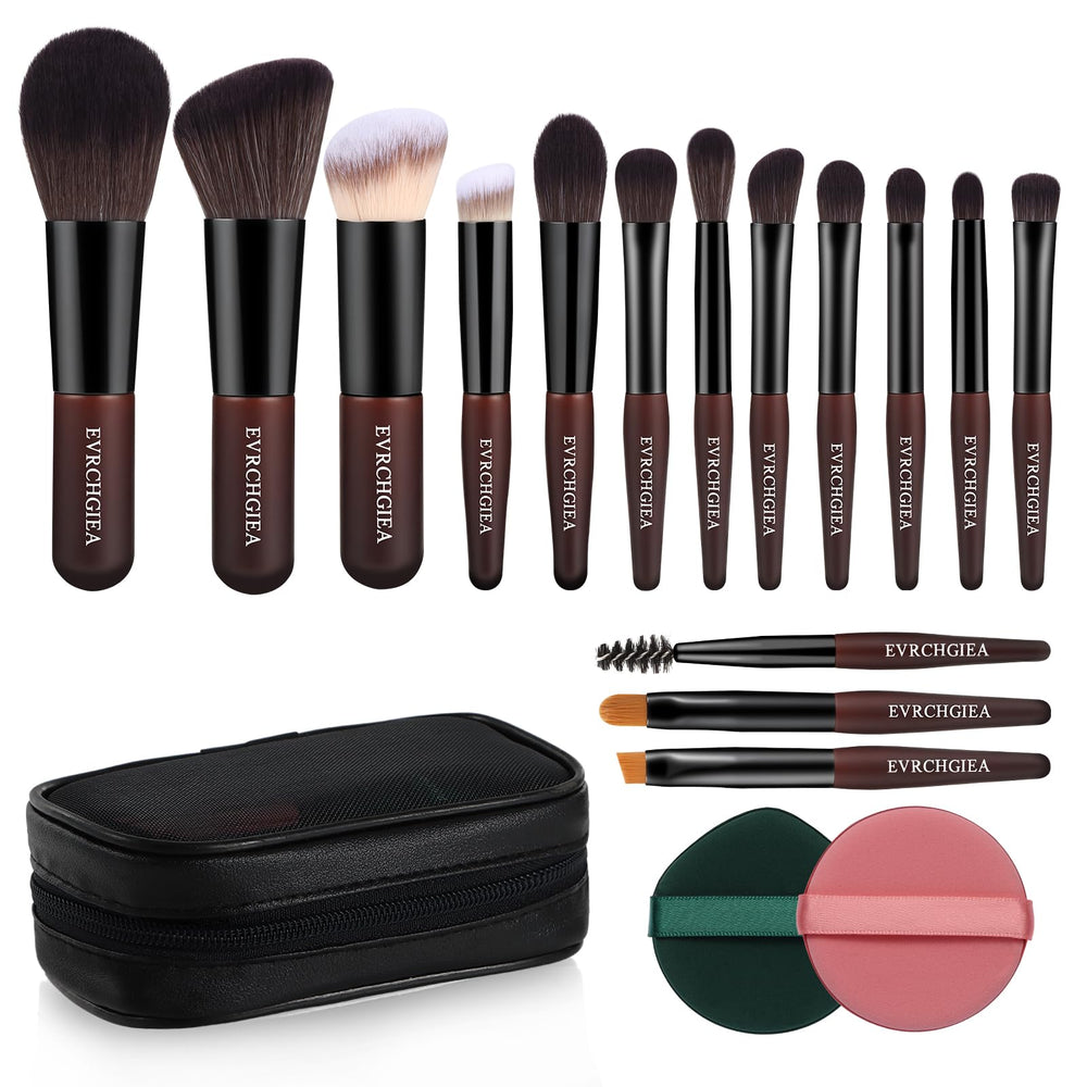 EVRCHGIEA set de brochas viaje 15 piezas para base y sombras