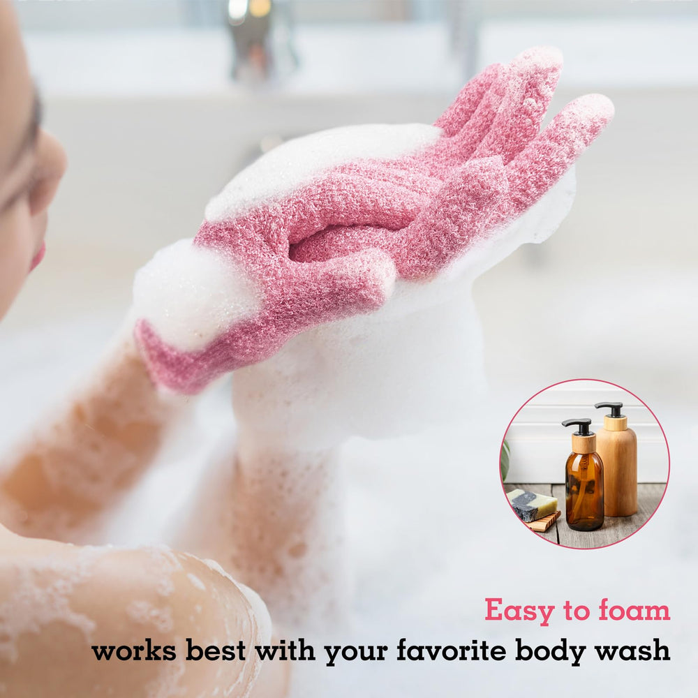 Guante Evridwear exfoliante cuida la piel durante duchas de rutina.