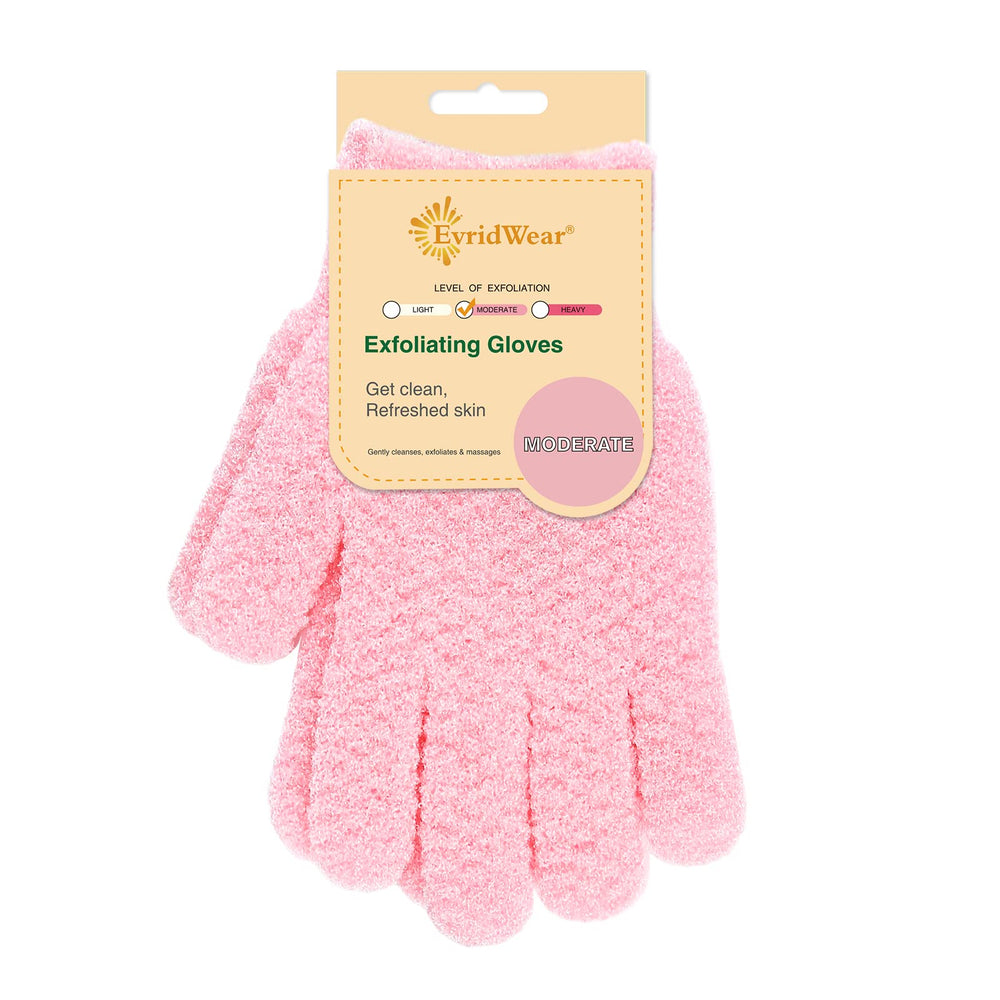 Guante exfoliante Evridwear para ducha con textura dual para exfoliar suavemente.
