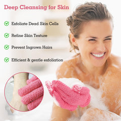 Guante exfoliante Evridwear con textura rugosa para zonas difíciles.