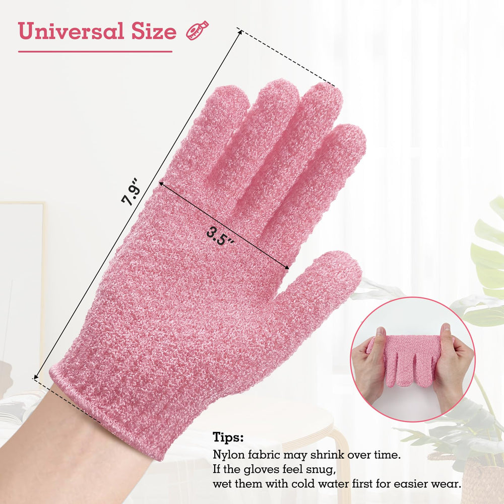 Guante exfoliante Evridwear con gancho para colgar facilita el secado.