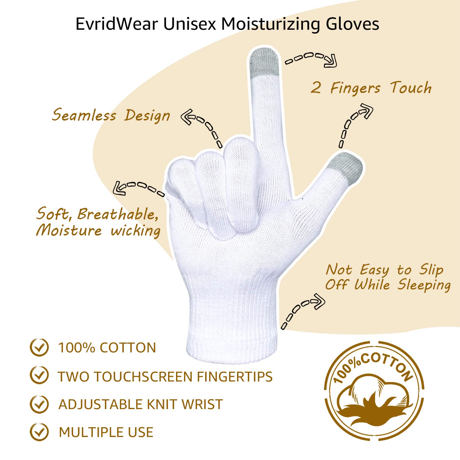 Guantes Evridwear con textura suave para piel sensible y manos secas