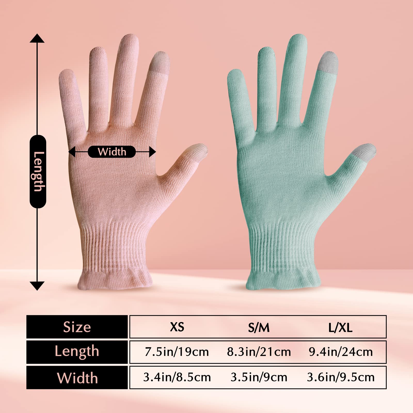 Evridwear guantes con dos pares en tallas L y XL.