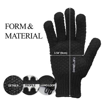 Guantes Evridwear exfoliantes con textura dual dorso para limpieza profunda.
